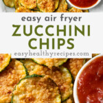 Pinterest graphic for air fryer zucchini chips