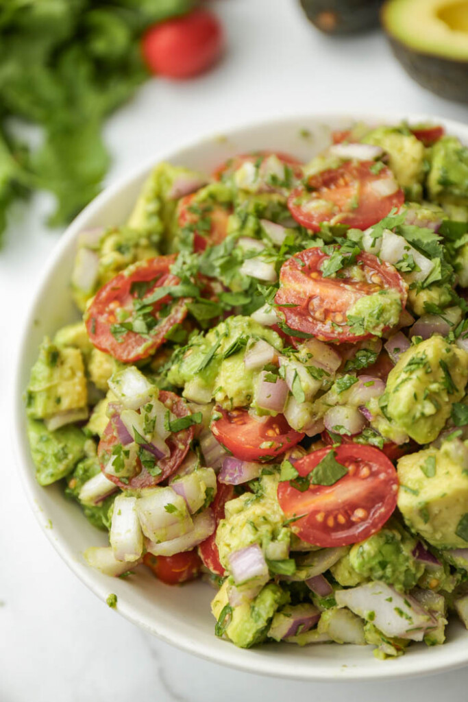 Close-up of guacamole salad