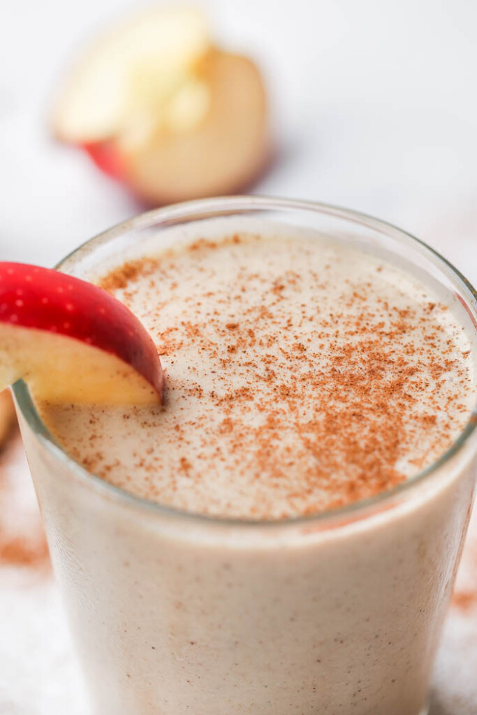 Close-up of apple smoothie