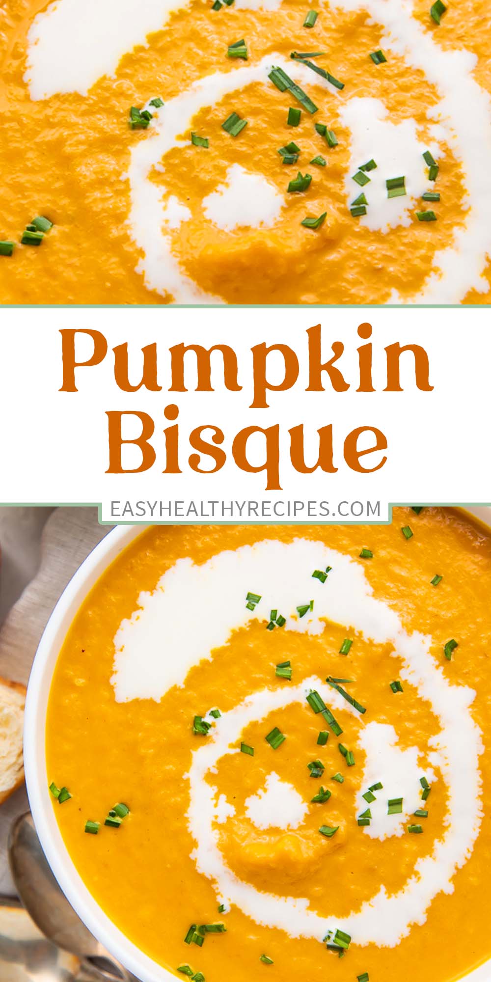 Pin graphic for pumpkin bisque.