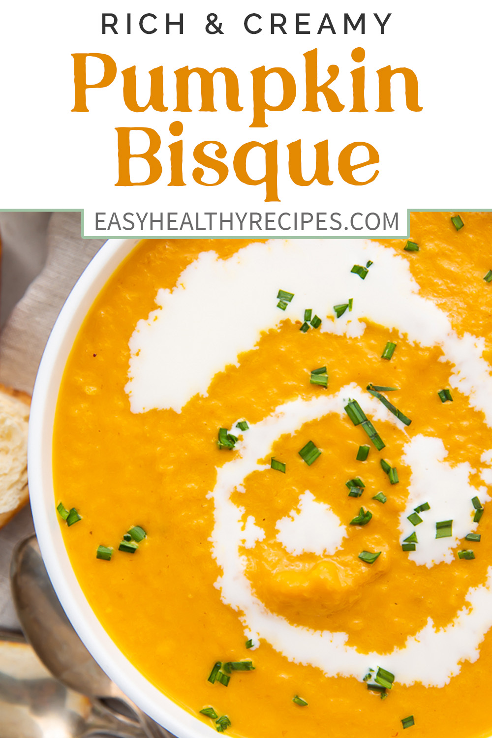 Pin graphic for pumpkin bisque.
