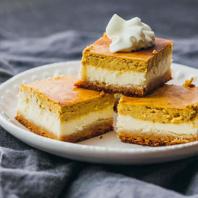 Low carb pumpkin cheesecake bars
