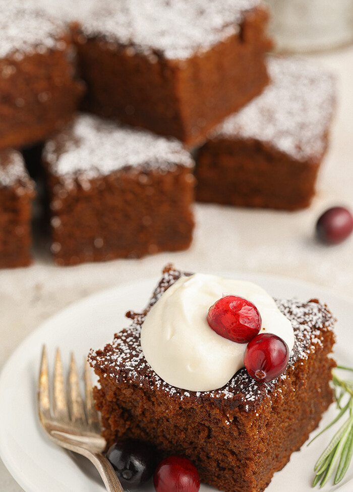 Gluten free gingerbread on a plate