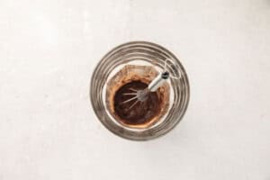 Hot water and cocoa powder