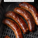 Pin graphic for sausage in the air fryer