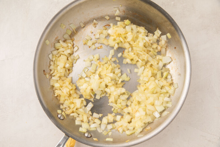 Garlic and sesame oil in a large skillet