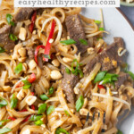 Pin graphic for beef pad Thai