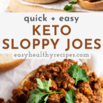 Pin graphic for keto sloppy Joes