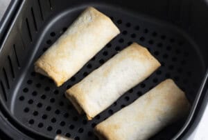 Cooked burritos in air fryer