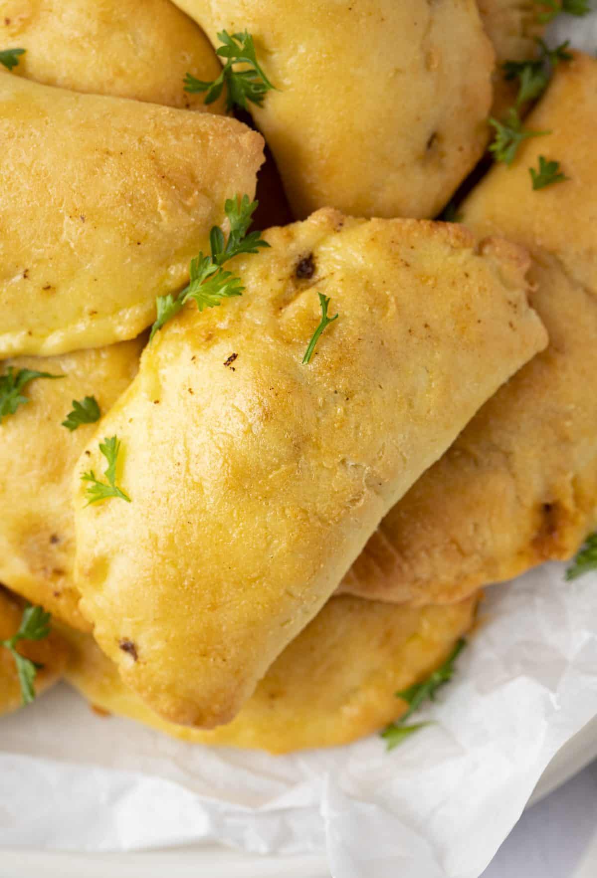Keto empanadas on a white plate