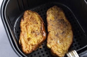 French toast in air fryer basket