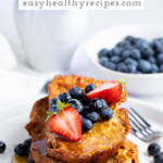 Pin graphic for air fryer french toast