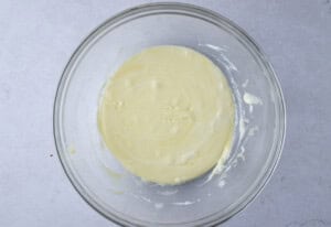 Keto empanada dough in a glass bowl