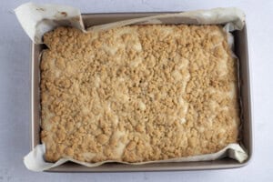Coffee cake in baking dish