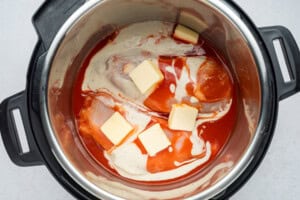 instant pot buffalo chicken dip step 1