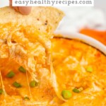 Pin graphic for Instant Pot buffalo chicken dip