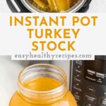 Pin graphic for Instant Pot turkey stock