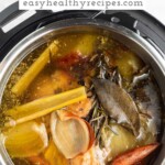 Pin graphic for Instant Pot turkey stock