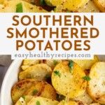 Pin graphic for smothered potatoes