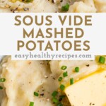 Pin graphic for sous vide mashed potatoes