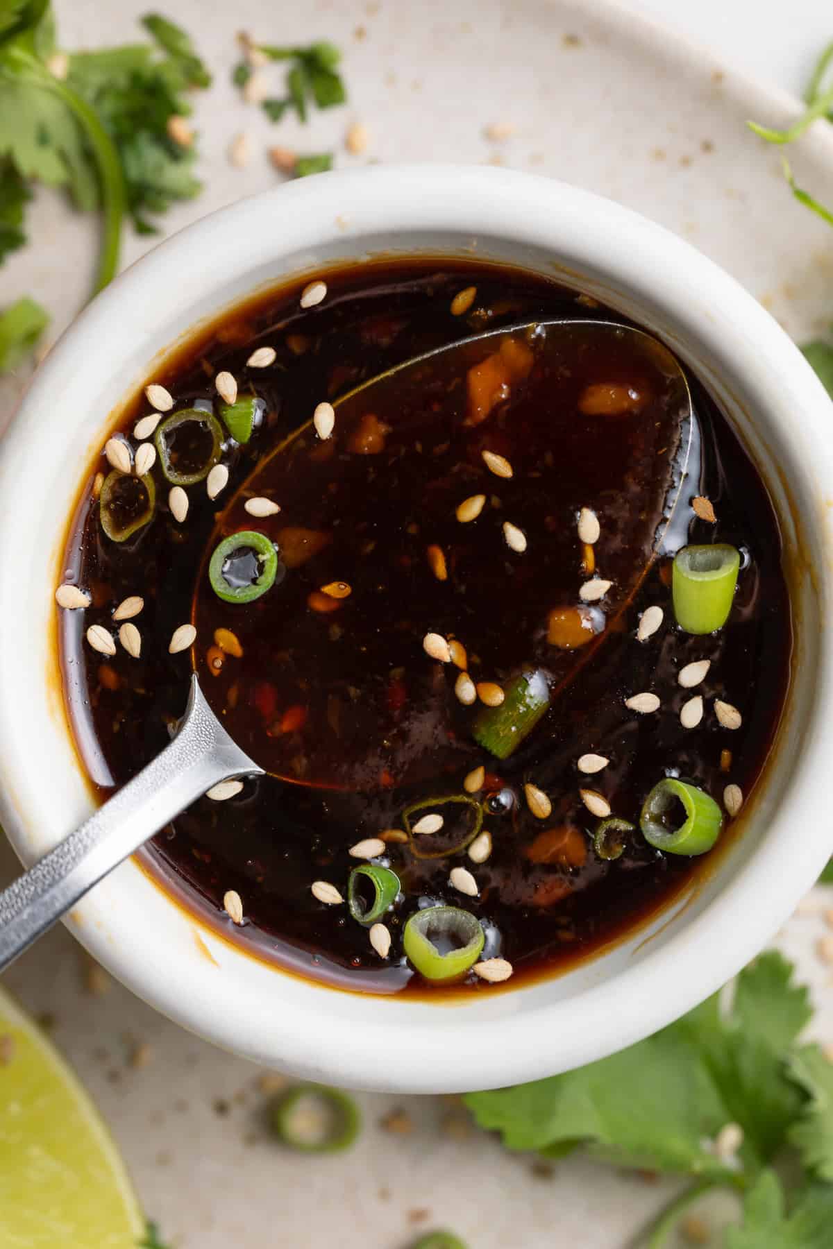 close up image of keto teriyaki sauce in a dish