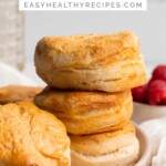 Pin graphic for frozen biscuits in the air fryer