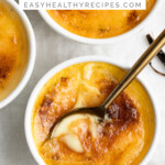 Pin graphic for keto creme brulee