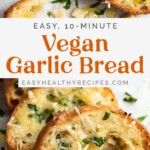 Pin graphic for vegan garlic bread