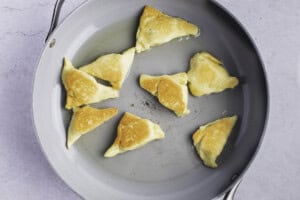 Fried keto crab rangoon in large skillet