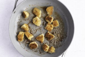 Keto fried chicken in large skillet