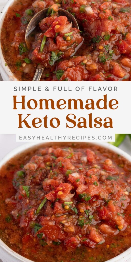 Pin graphic for keto salsa