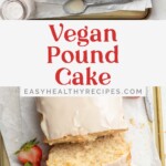 Pin graphic for vegan pound cake.