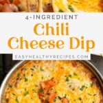Pin graphic for chili cheese dip.
