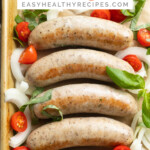 Pin graphic for Instant Pot Italian sausage.