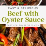 Pin graphic for beef with oyster sauce.