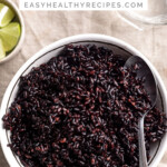 Pin graphic for Instant Pot black rice.