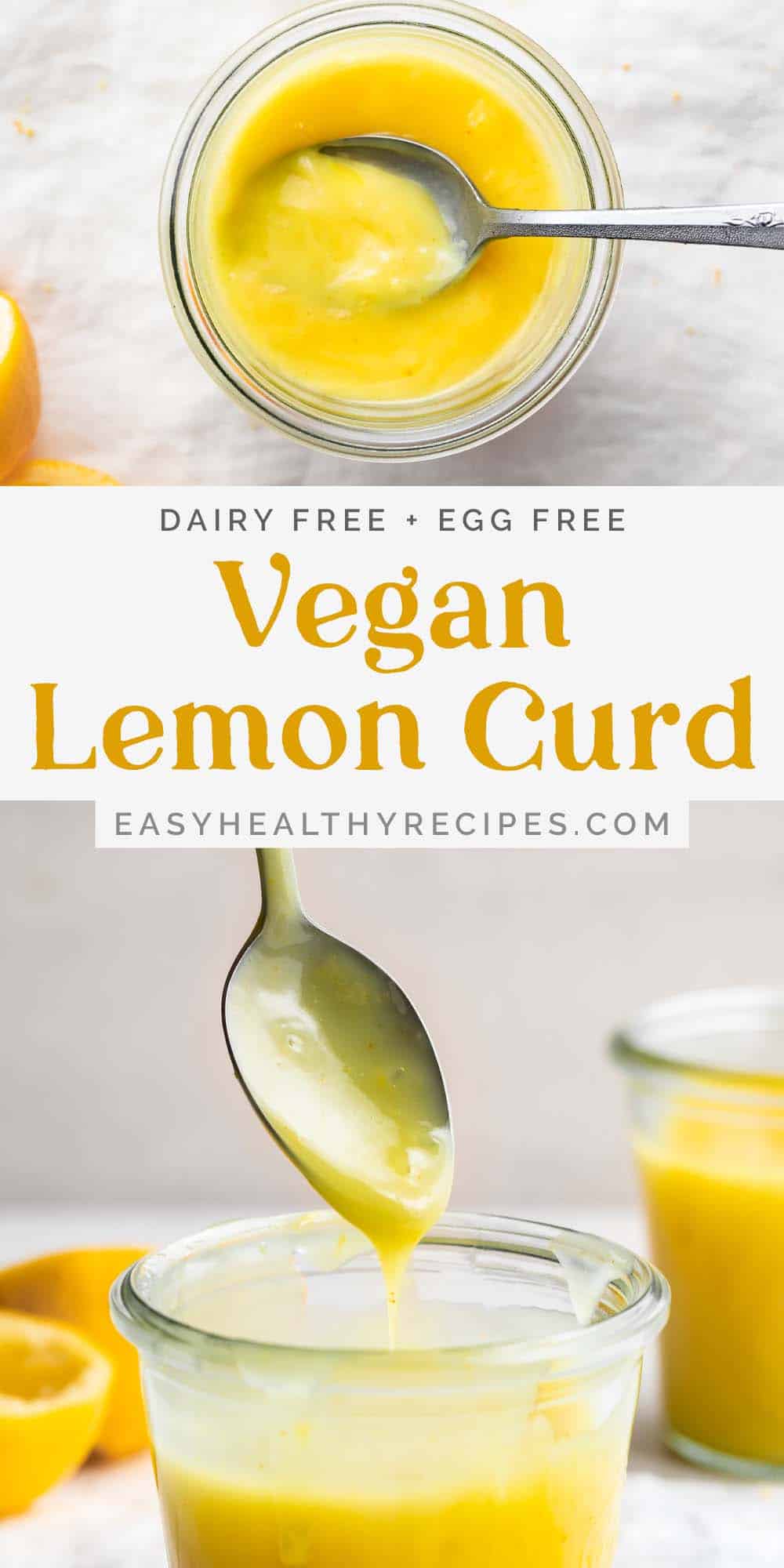 Pin graphic for vegan lemon curd.