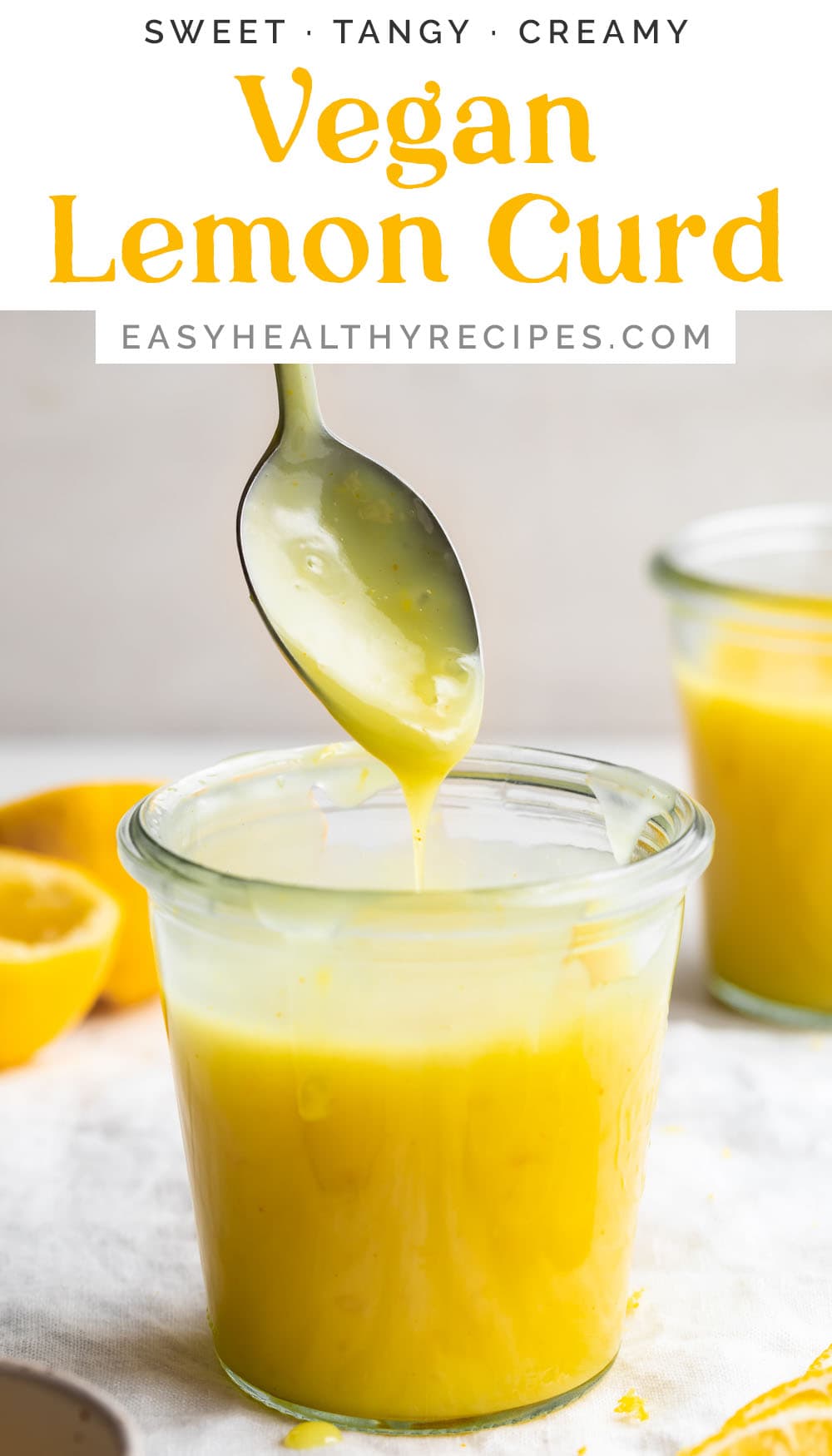 Pin graphic for vegan lemon curd.