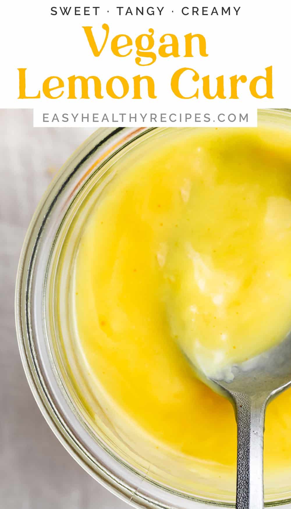 Pin graphic for vegan lemon curd.