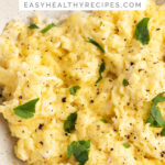 Pin graphic for Instant Pot scrambled eggs.