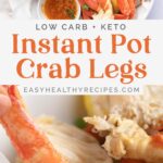Pin graphic for Instant Pot crab legs.