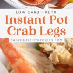Pin graphic for Instant Pot crab legs.