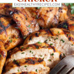 Pin graphic for mesquite grilled chicken.