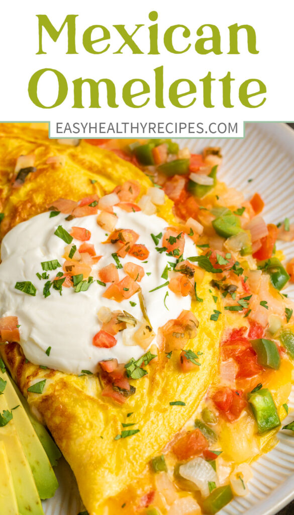 Pin graphic for Mexican omelette.