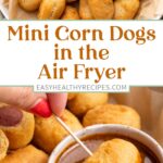 Pin graphic for mini corn dogs in the air fryer.