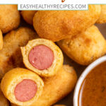Pin graphic for mini corn dogs in the air fryer.