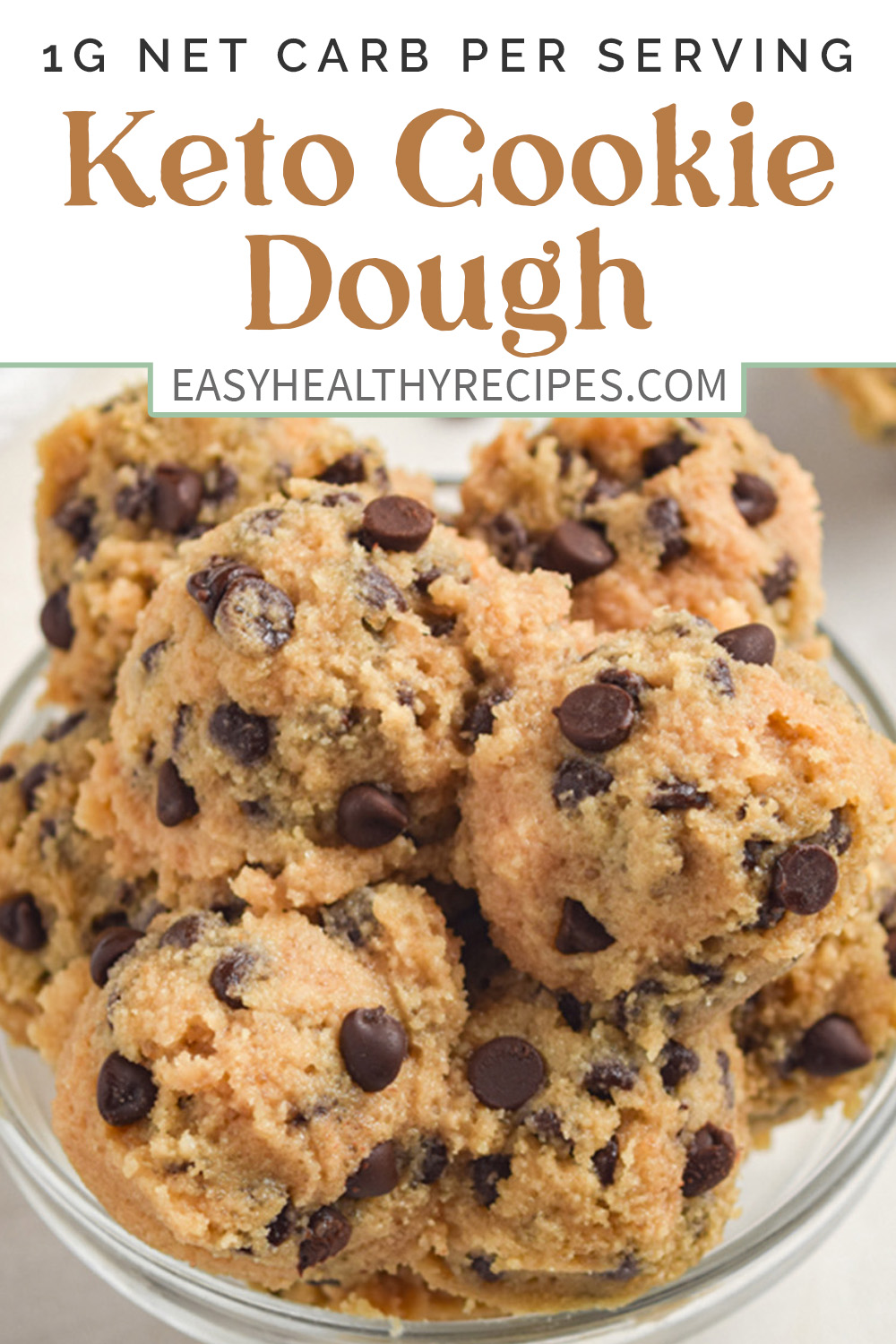 Pin graphic for keto cookie dough.