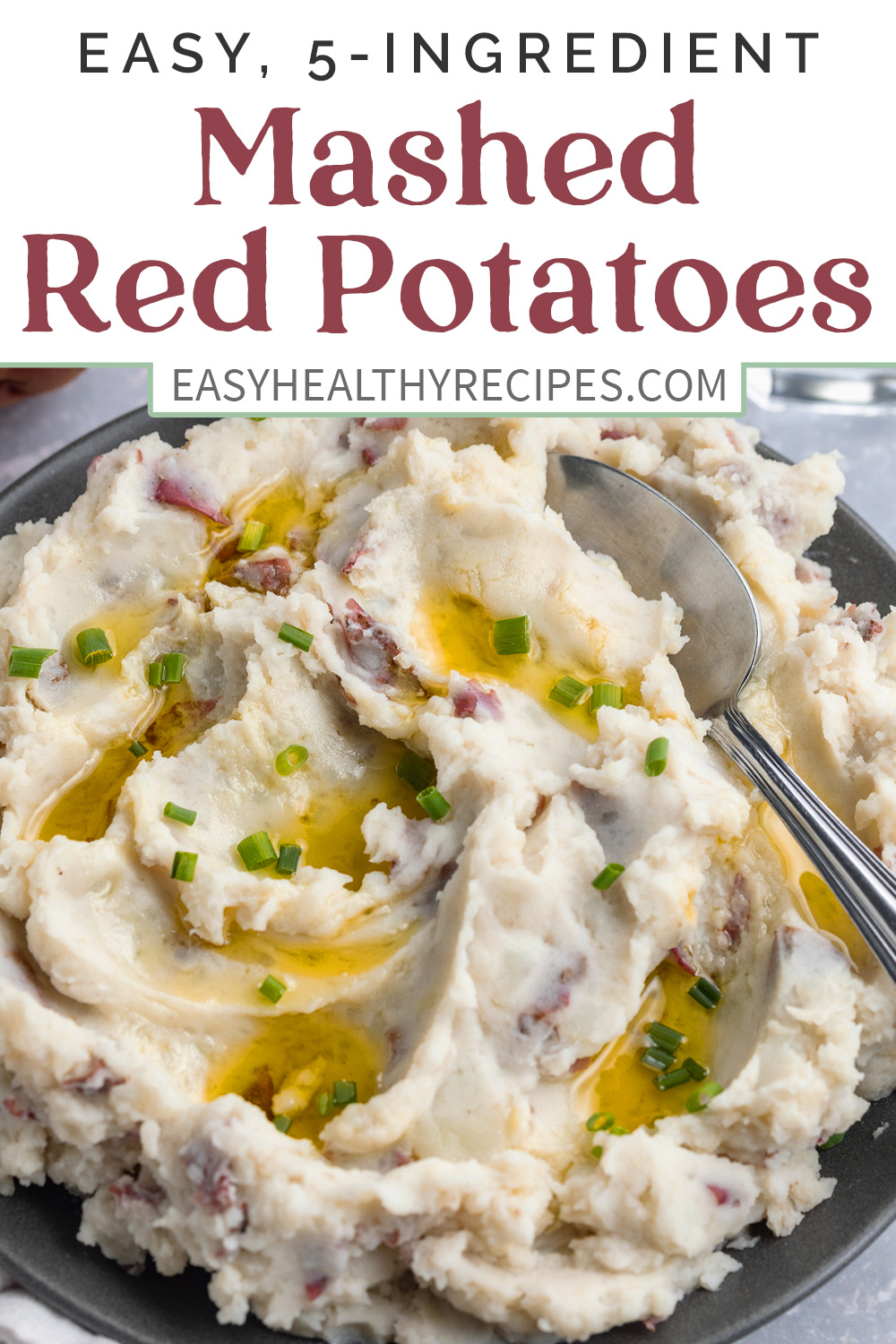 Pin graphic for red skin mashed potatoes.