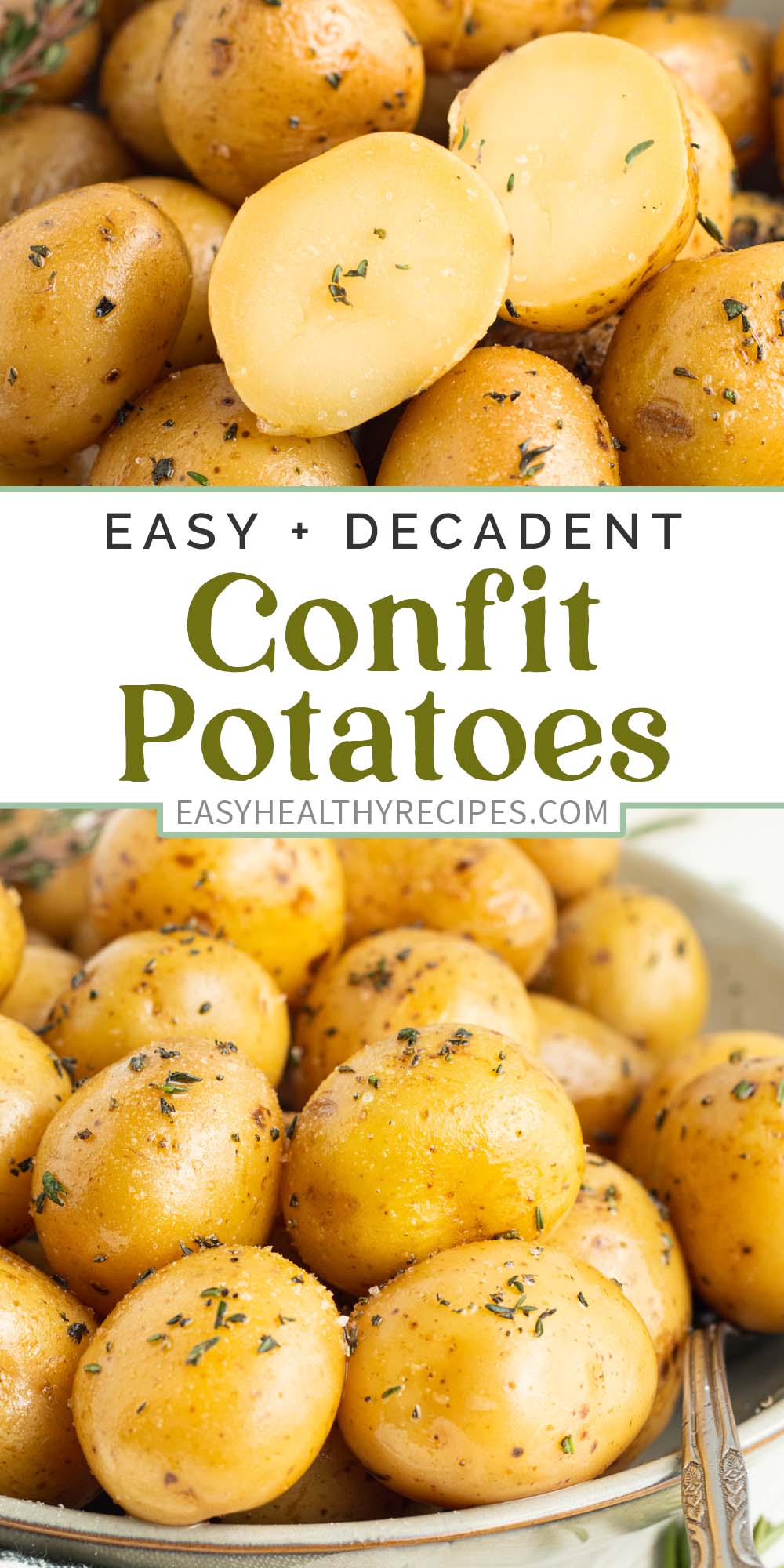 Pin graphic for confit potatoes.