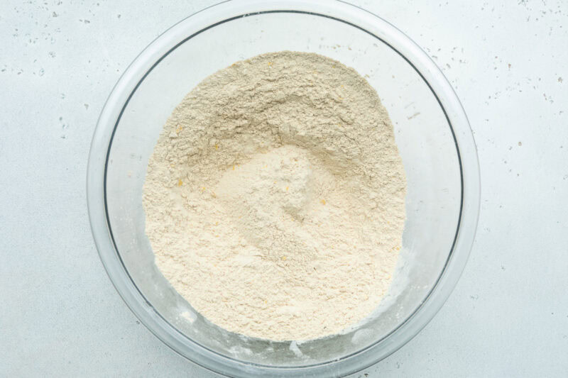 Dry ingredients for homemade seitan for vegan chicken sandwich.
